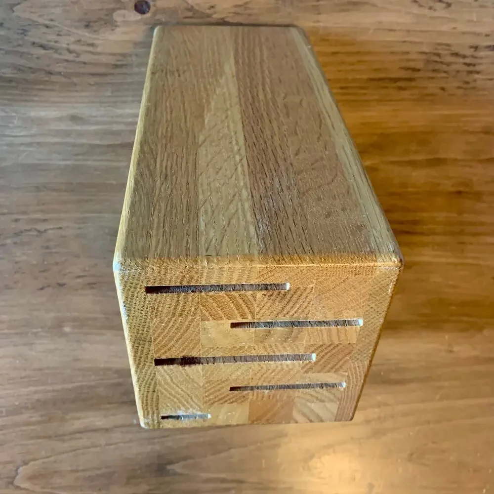 CUTCO 5 Slot Gourmet Knife Block #1749 Solid Honey Finish Oak (Block only)